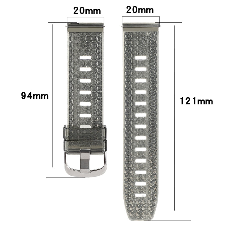 20mm Transparent Shiny Diamond TPU Watch Band, For Samsung Galaxy Watch4 / Watch4 Classic, For Samsung Galaxy Watch3 41mm, For Samsung Galaxy Gear Sport / Gear S2 Classic