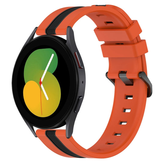 20mm Vertical Two-Color Silicone Watch Band, For Samsung Galaxy Watch5 40mm, For Samsung Galaxy Watch5 Pro 45mm