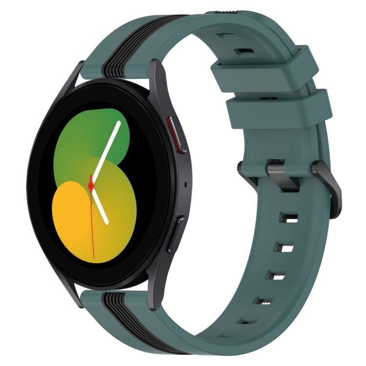 20mm Vertical Two-Color Silicone Watch Band, For Samsung Galaxy Watch5 40mm, For Samsung Galaxy Watch5 Pro 45mm