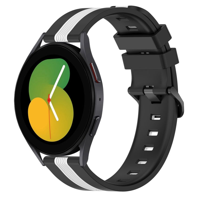 20mm Vertical Two-Color Silicone Watch Band, For Samsung Galaxy Watch5 40mm, For Samsung Galaxy Watch5 Pro 45mm