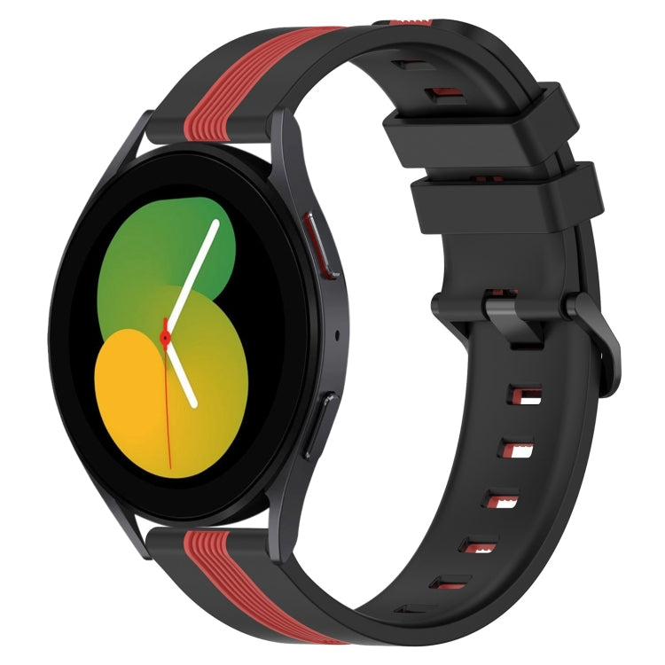 20mm Vertical Two-Color Silicone Watch Band, For Samsung Galaxy Watch5 40mm, For Samsung Galaxy Watch5 Pro 45mm