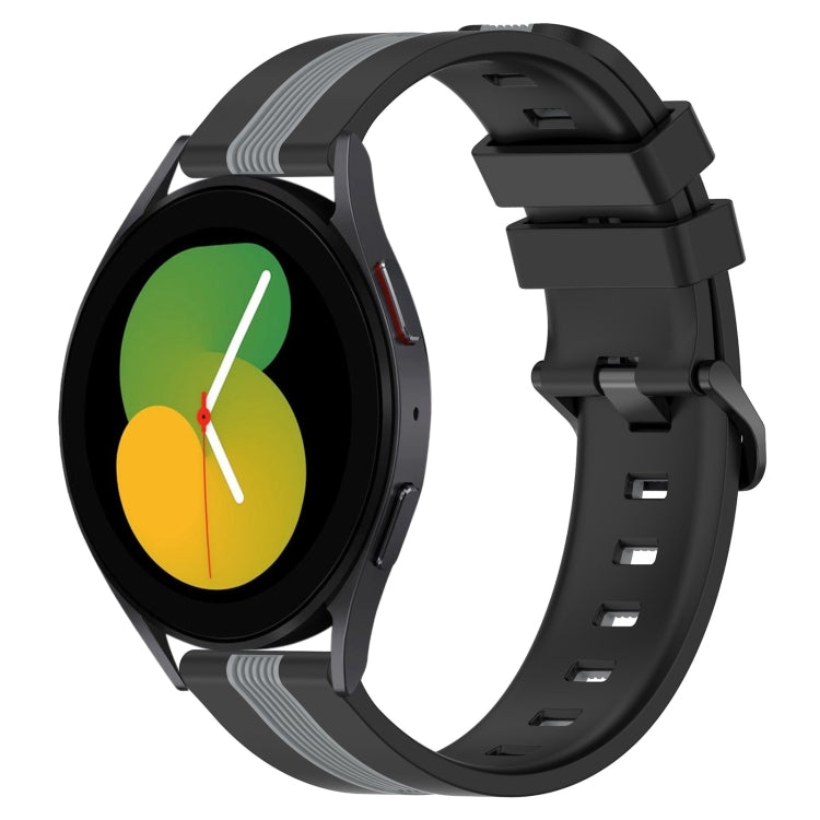 20mm Vertical Two-Color Silicone Watch Band, For Samsung Galaxy Watch5 40mm, For Samsung Galaxy Watch5 Pro 45mm