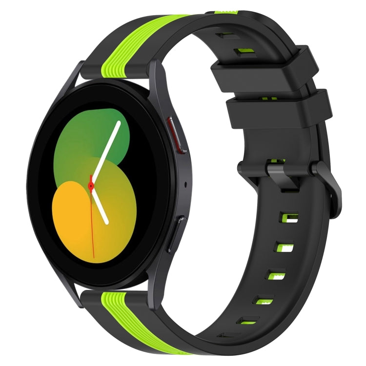 20mm Vertical Two-Color Silicone Watch Band, For Samsung Galaxy Watch5 40mm, For Samsung Galaxy Watch5 Pro 45mm