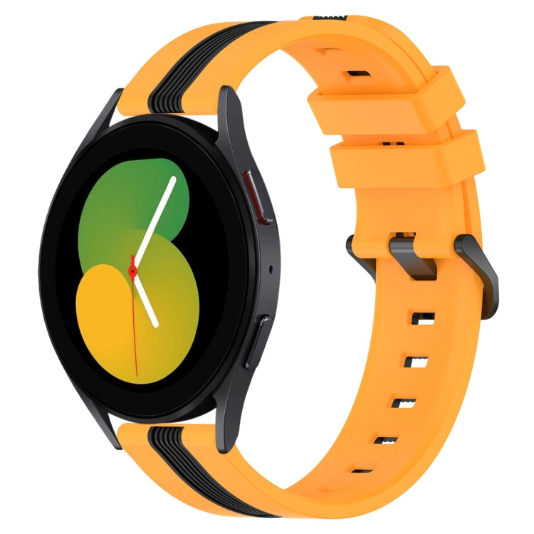 20mm Vertical Two-Color Silicone Watch Band, For Samsung Galaxy Watch5 40mm, For Samsung Galaxy Watch5 Pro 45mm