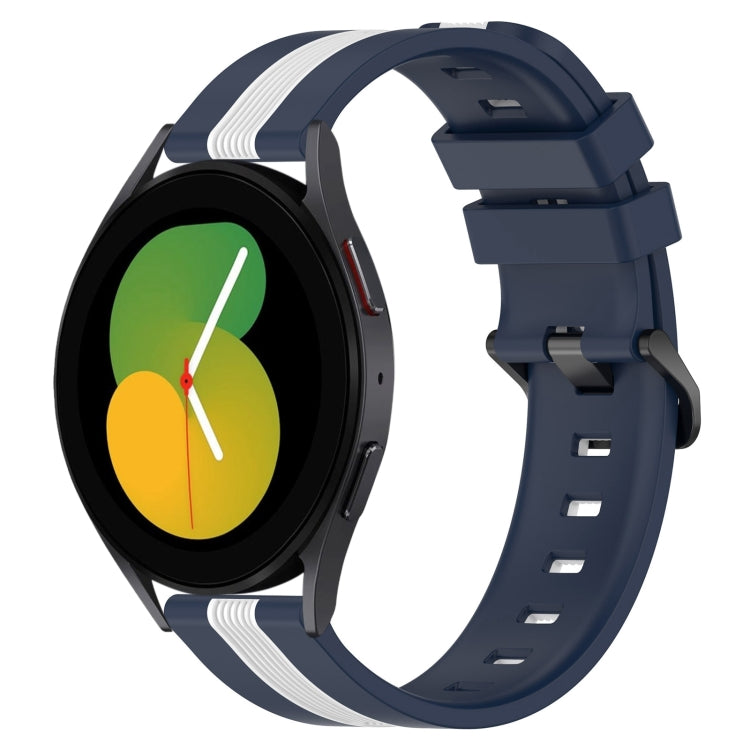 20mm Vertical Two-Color Silicone Watch Band, For Samsung Galaxy Watch5 40mm, For Samsung Galaxy Watch5 Pro 45mm