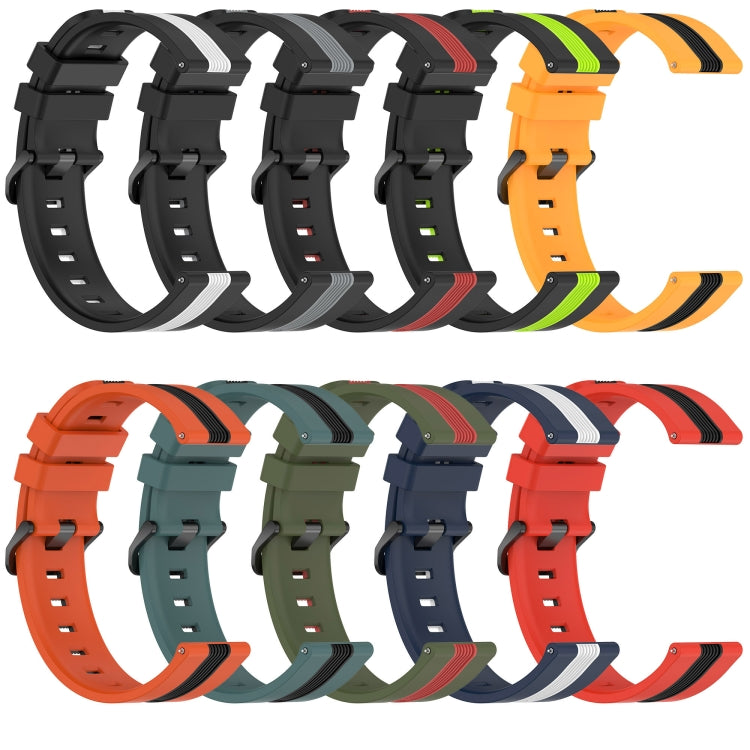20mm Vertical Two-Color Silicone Watch Band, For Samsung Galaxy Watch5 40mm, For Samsung Galaxy Watch5 Pro 45mm