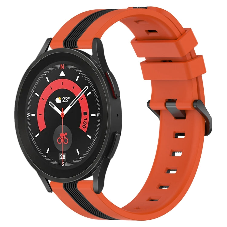 20mm Vertical Two-Color Silicone Watch Band, For Samsung Galaxy Watch5 40mm, For Samsung Galaxy Watch5 Pro 45mm