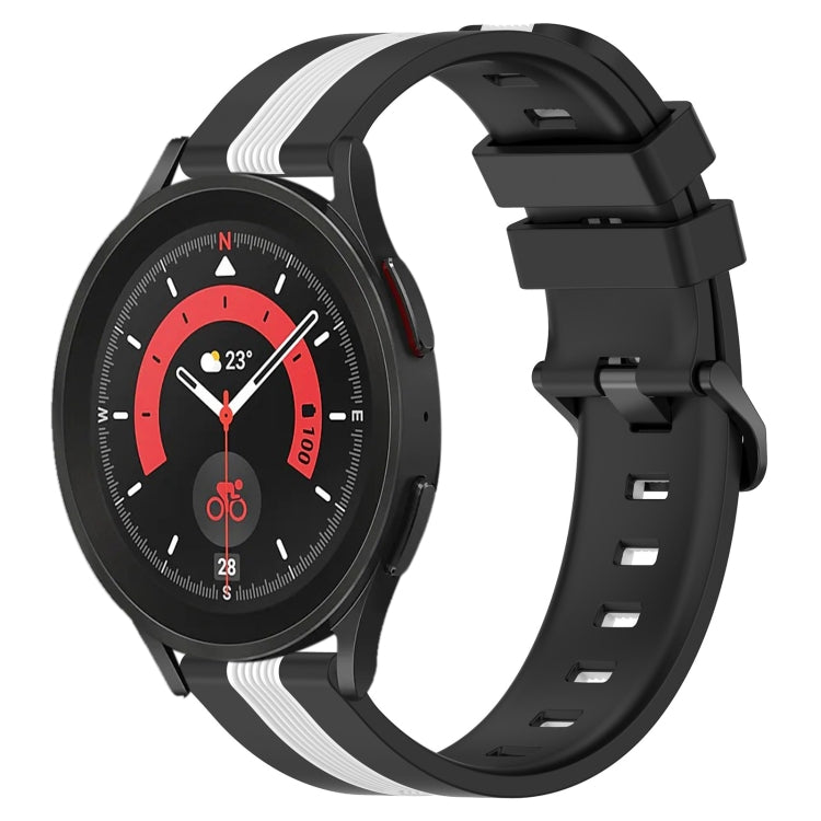 20mm Vertical Two-Color Silicone Watch Band, For Samsung Galaxy Watch5 40mm, For Samsung Galaxy Watch5 Pro 45mm