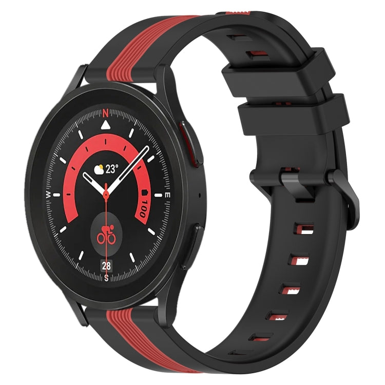 20mm Vertical Two-Color Silicone Watch Band, For Samsung Galaxy Watch5 40mm, For Samsung Galaxy Watch5 Pro 45mm