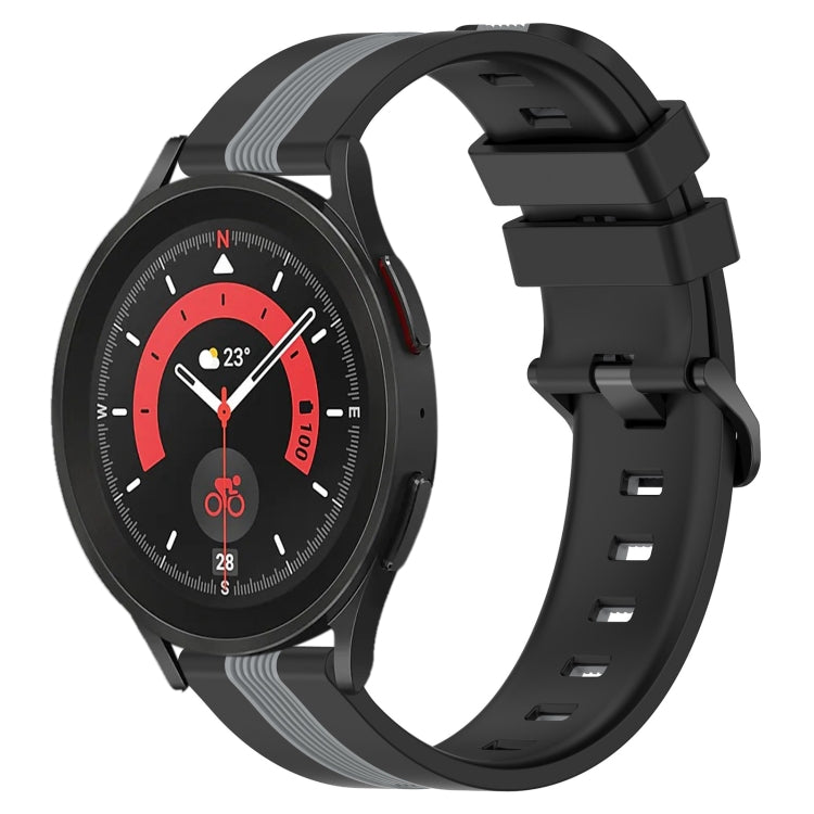 20mm Vertical Two-Color Silicone Watch Band, For Samsung Galaxy Watch5 40mm, For Samsung Galaxy Watch5 Pro 45mm