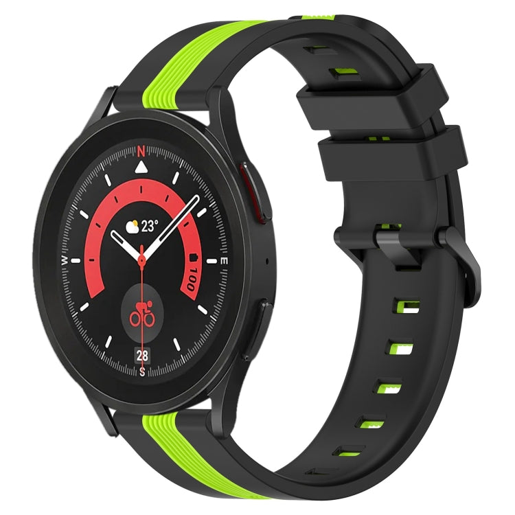 20mm Vertical Two-Color Silicone Watch Band, For Samsung Galaxy Watch5 40mm, For Samsung Galaxy Watch5 Pro 45mm