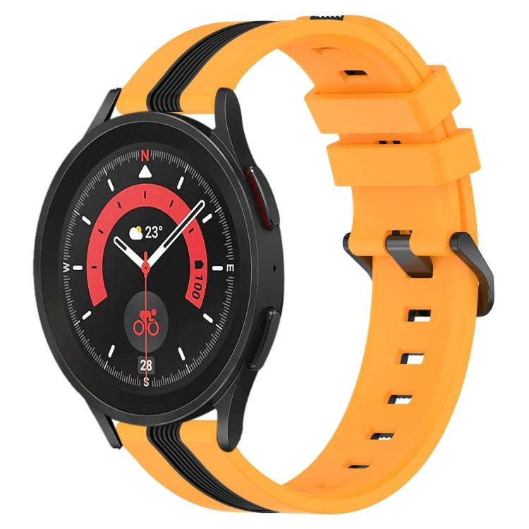 20mm Vertical Two-Color Silicone Watch Band, For Samsung Galaxy Watch5 40mm, For Samsung Galaxy Watch5 Pro 45mm