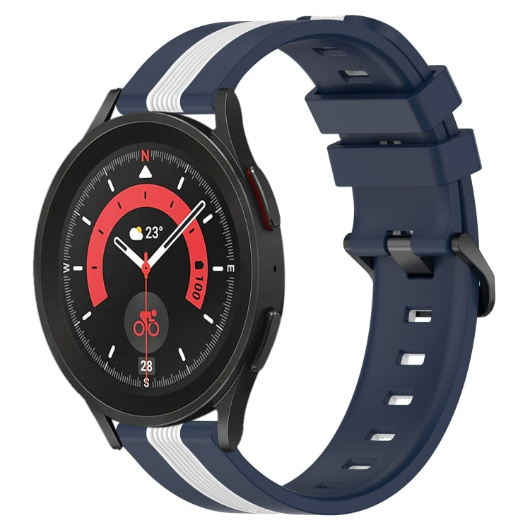 20mm Vertical Two-Color Silicone Watch Band, For Samsung Galaxy Watch5 40mm, For Samsung Galaxy Watch5 Pro 45mm