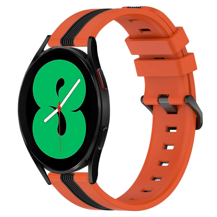 20mm Vertical Two-Color Silicone Watch Band, For Samsung Galaxy Watch4 44mm, For Samsung Galaxy Watch4 40mm