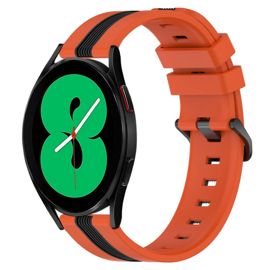 20mm Vertical Two-Color Silicone Watch Band, For Samsung Galaxy Watch4 44mm, For Samsung Galaxy Watch4 40mm