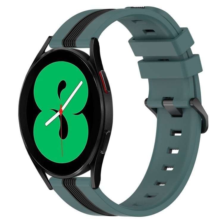 20mm Vertical Two-Color Silicone Watch Band, For Samsung Galaxy Watch4 44mm, For Samsung Galaxy Watch4 40mm