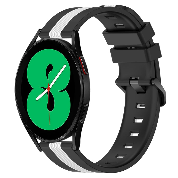 20mm Vertical Two-Color Silicone Watch Band, For Samsung Galaxy Watch4 44mm, For Samsung Galaxy Watch4 40mm