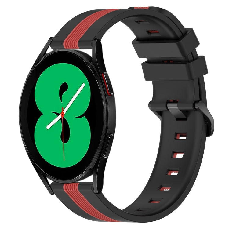20mm Vertical Two-Color Silicone Watch Band, For Samsung Galaxy Watch4 44mm, For Samsung Galaxy Watch4 40mm