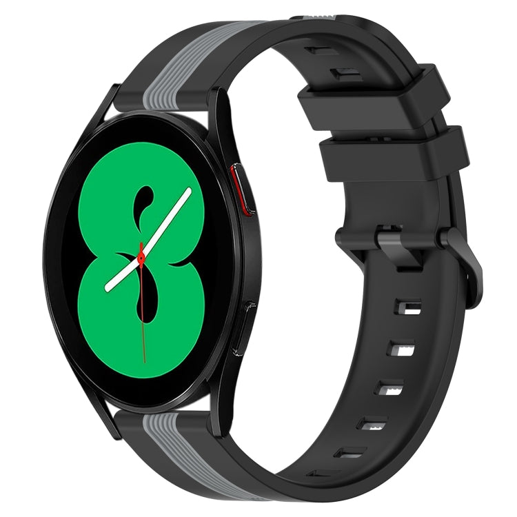 20mm Vertical Two-Color Silicone Watch Band, For Samsung Galaxy Watch4 44mm, For Samsung Galaxy Watch4 40mm
