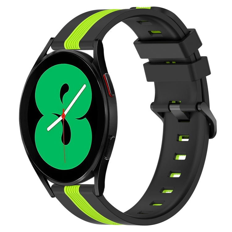 20mm Vertical Two-Color Silicone Watch Band, For Samsung Galaxy Watch4 44mm, For Samsung Galaxy Watch4 40mm