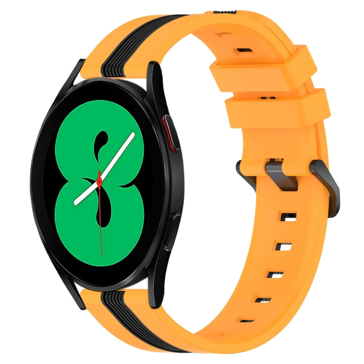 20mm Vertical Two-Color Silicone Watch Band, For Samsung Galaxy Watch4 44mm, For Samsung Galaxy Watch4 40mm