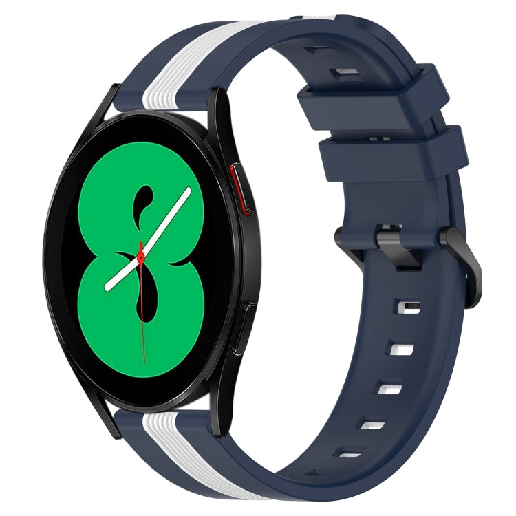 20mm Vertical Two-Color Silicone Watch Band, For Samsung Galaxy Watch4 44mm, For Samsung Galaxy Watch4 40mm