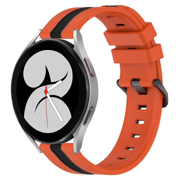 20mm Vertical Two-Color Silicone Watch Band, For Samsung Galaxy Watch4 44mm, For Samsung Galaxy Watch4 40mm