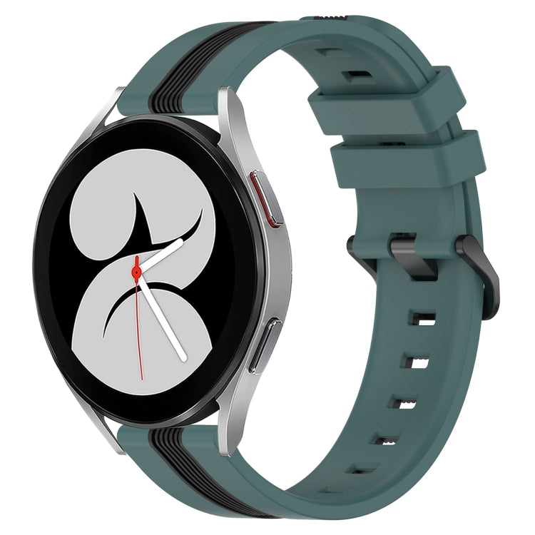 20mm Vertical Two-Color Silicone Watch Band, For Samsung Galaxy Watch4 44mm, For Samsung Galaxy Watch4 40mm