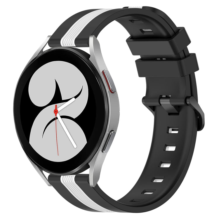 20mm Vertical Two-Color Silicone Watch Band, For Samsung Galaxy Watch4 44mm, For Samsung Galaxy Watch4 40mm