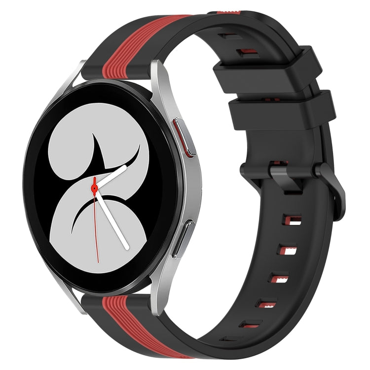 20mm Vertical Two-Color Silicone Watch Band, For Samsung Galaxy Watch4 44mm, For Samsung Galaxy Watch4 40mm