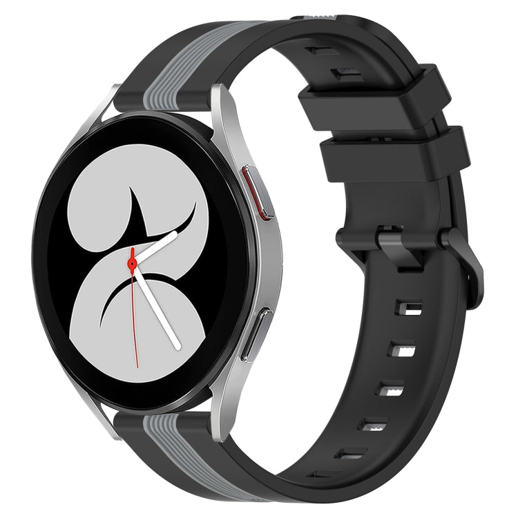 20mm Vertical Two-Color Silicone Watch Band, For Samsung Galaxy Watch4 44mm, For Samsung Galaxy Watch4 40mm