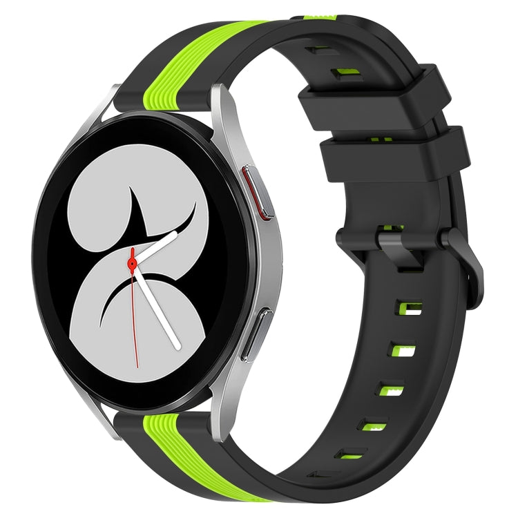 20mm Vertical Two-Color Silicone Watch Band, For Samsung Galaxy Watch4 44mm, For Samsung Galaxy Watch4 40mm