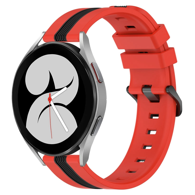 20mm Vertical Two-Color Silicone Watch Band, For Samsung Galaxy Watch4 44mm, For Samsung Galaxy Watch4 40mm