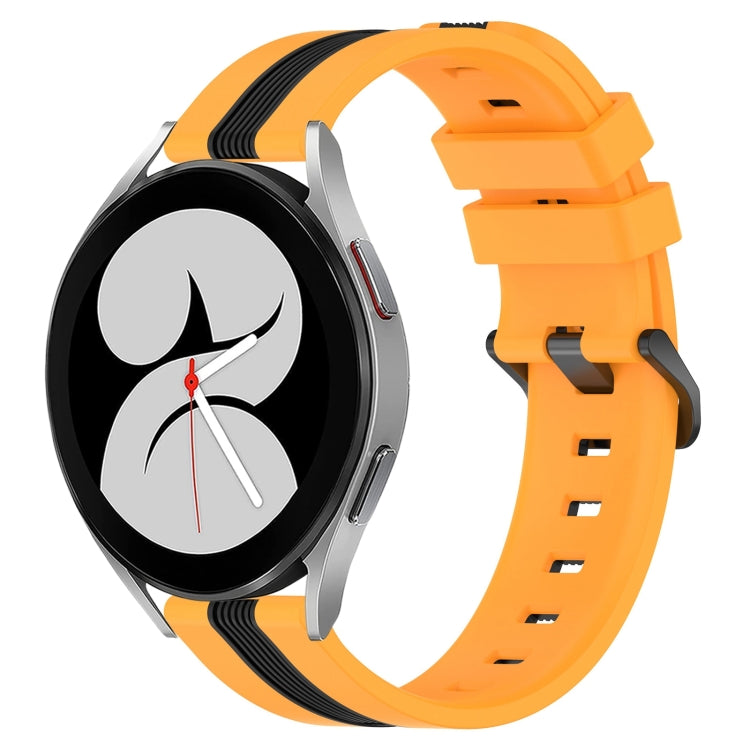 20mm Vertical Two-Color Silicone Watch Band, For Samsung Galaxy Watch4 44mm, For Samsung Galaxy Watch4 40mm