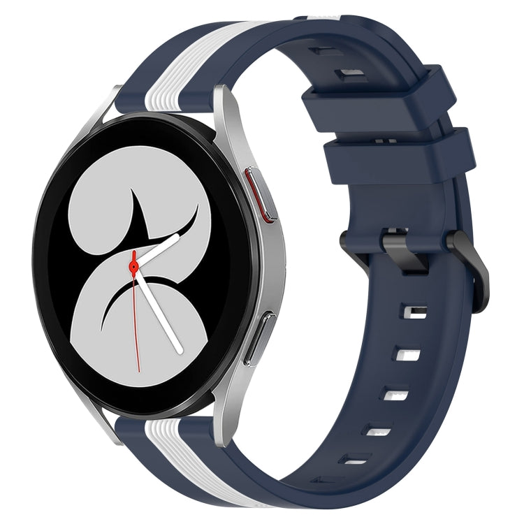 20mm Vertical Two-Color Silicone Watch Band, For Samsung Galaxy Watch4 44mm, For Samsung Galaxy Watch4 40mm