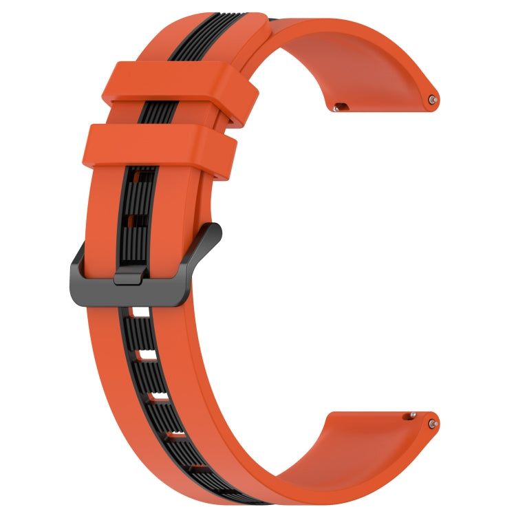 20mm Vertical Two-Color Silicone Watch Band, For Samsung  Galaxy Watch4 Classic 42mm, For Samsung  Galaxy Watch4 Classic 46mm