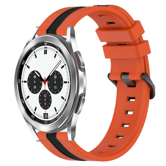 20mm Vertical Two-Color Silicone Watch Band, For Samsung  Galaxy Watch4 Classic 42mm, For Samsung  Galaxy Watch4 Classic 46mm
