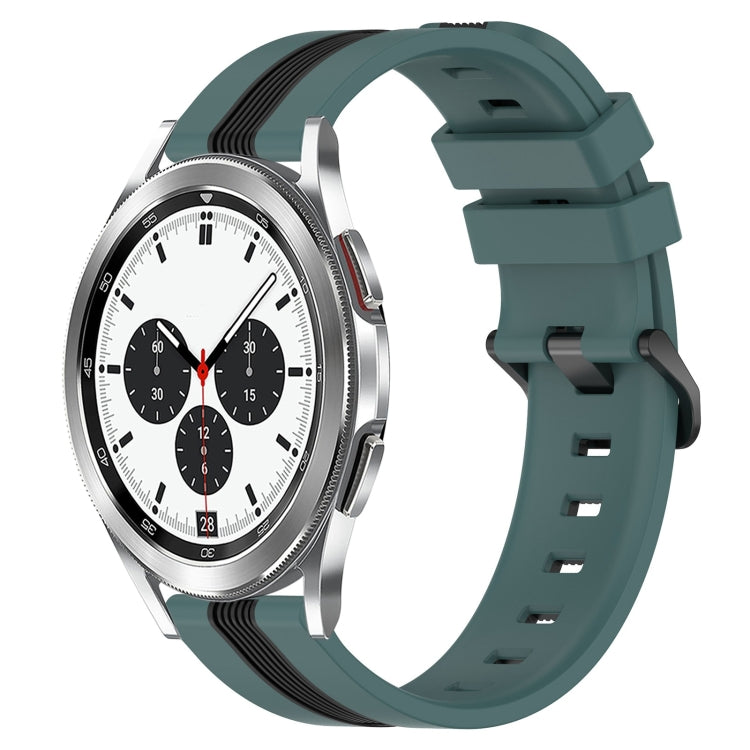20mm Vertical Two-Color Silicone Watch Band, For Samsung  Galaxy Watch4 Classic 42mm, For Samsung  Galaxy Watch4 Classic 46mm