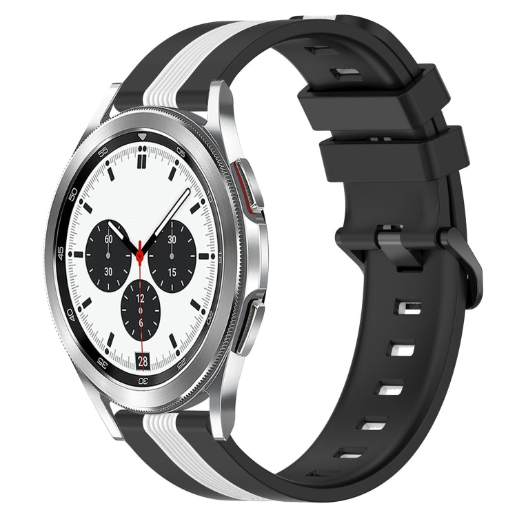 20mm Vertical Two-Color Silicone Watch Band, For Samsung  Galaxy Watch4 Classic 42mm, For Samsung  Galaxy Watch4 Classic 46mm