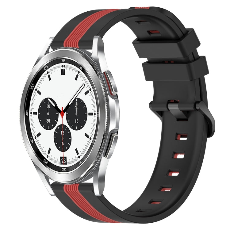 20mm Vertical Two-Color Silicone Watch Band, For Samsung  Galaxy Watch4 Classic 42mm, For Samsung  Galaxy Watch4 Classic 46mm