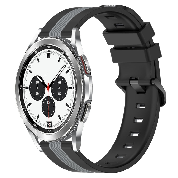 20mm Vertical Two-Color Silicone Watch Band, For Samsung  Galaxy Watch4 Classic 42mm, For Samsung  Galaxy Watch4 Classic 46mm