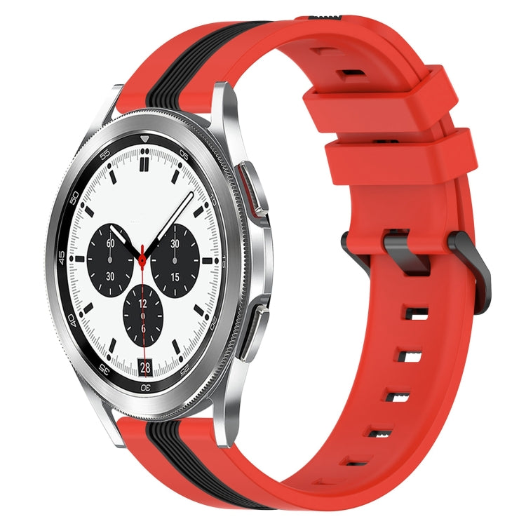 20mm Vertical Two-Color Silicone Watch Band, For Samsung  Galaxy Watch4 Classic 42mm, For Samsung  Galaxy Watch4 Classic 46mm