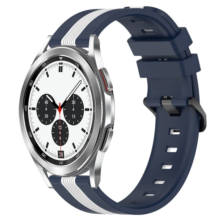 20mm Vertical Two-Color Silicone Watch Band, For Samsung  Galaxy Watch4 Classic 42mm, For Samsung  Galaxy Watch4 Classic 46mm