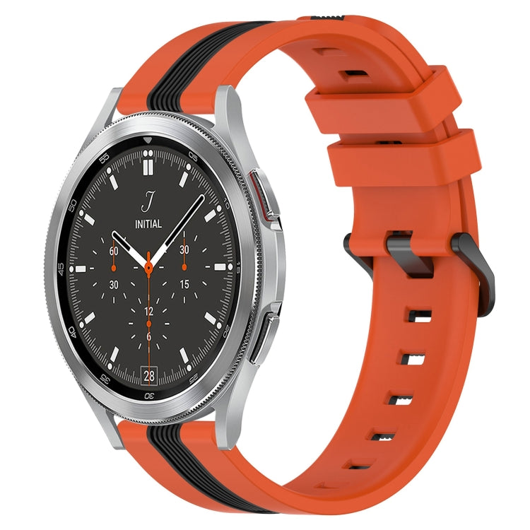 20mm Vertical Two-Color Silicone Watch Band, For Samsung  Galaxy Watch4 Classic 42mm, For Samsung  Galaxy Watch4 Classic 46mm