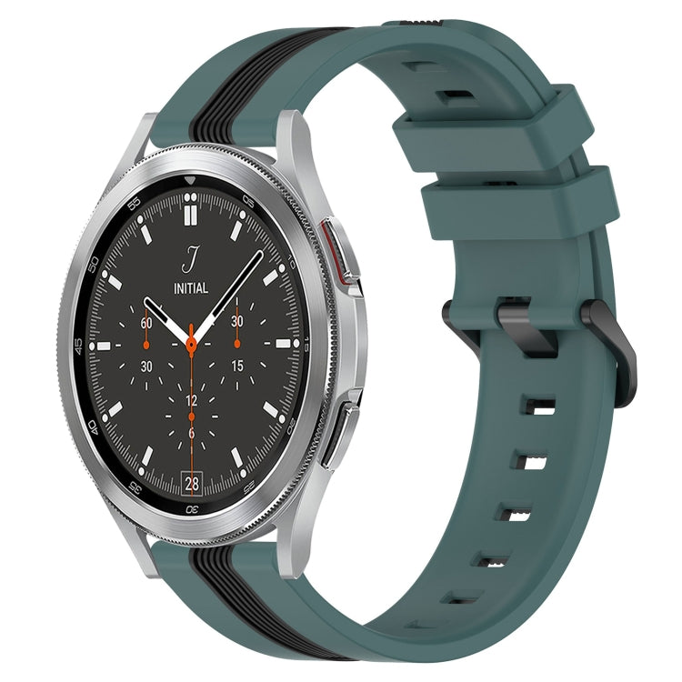 20mm Vertical Two-Color Silicone Watch Band, For Samsung  Galaxy Watch4 Classic 42mm, For Samsung  Galaxy Watch4 Classic 46mm