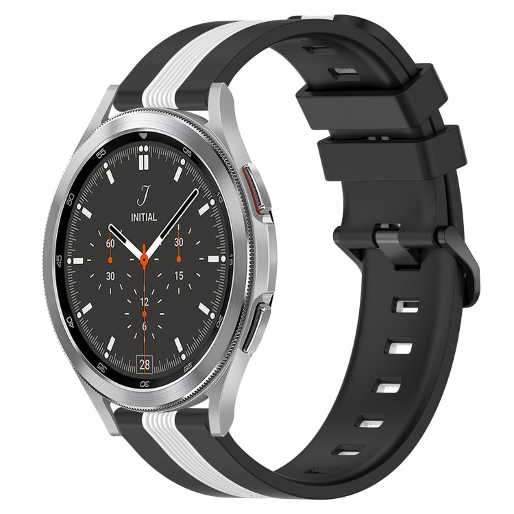 20mm Vertical Two-Color Silicone Watch Band, For Samsung  Galaxy Watch4 Classic 42mm, For Samsung  Galaxy Watch4 Classic 46mm