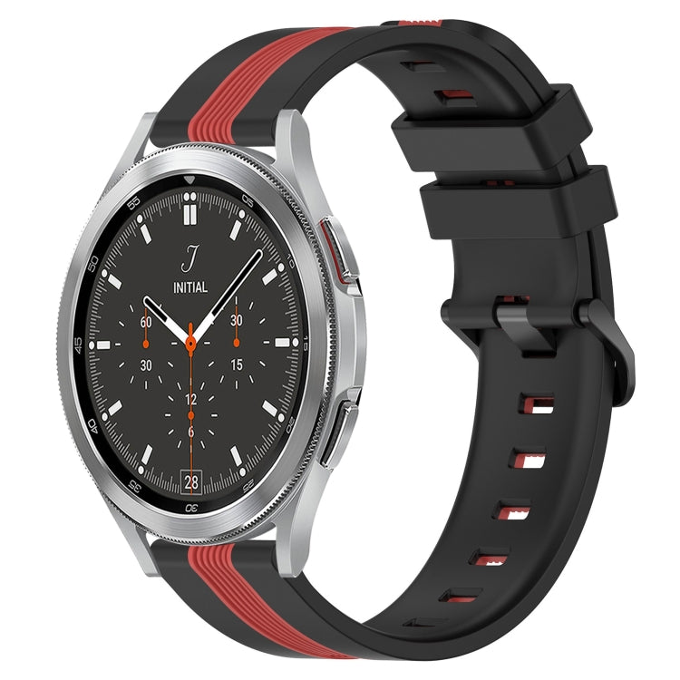 20mm Vertical Two-Color Silicone Watch Band, For Samsung  Galaxy Watch4 Classic 42mm, For Samsung  Galaxy Watch4 Classic 46mm