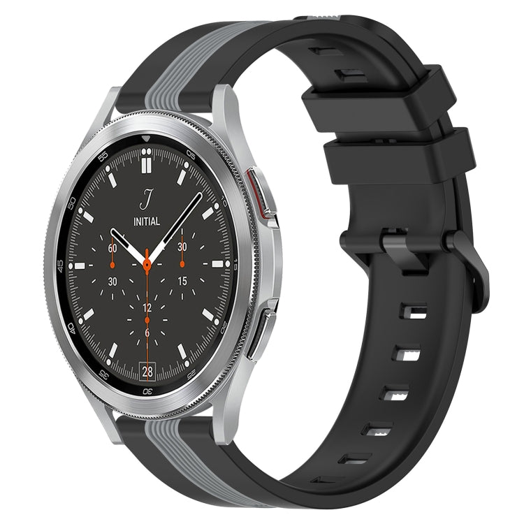 20mm Vertical Two-Color Silicone Watch Band, For Samsung  Galaxy Watch4 Classic 42mm, For Samsung  Galaxy Watch4 Classic 46mm