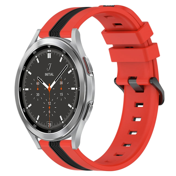 20mm Vertical Two-Color Silicone Watch Band, For Samsung  Galaxy Watch4 Classic 42mm, For Samsung  Galaxy Watch4 Classic 46mm