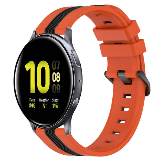 20mm Vertical Two-Color Silicone Watch Band, For Samsung Galaxy Watch Active2 40mm, For Samsung Galaxy Watch Active2 44mm
